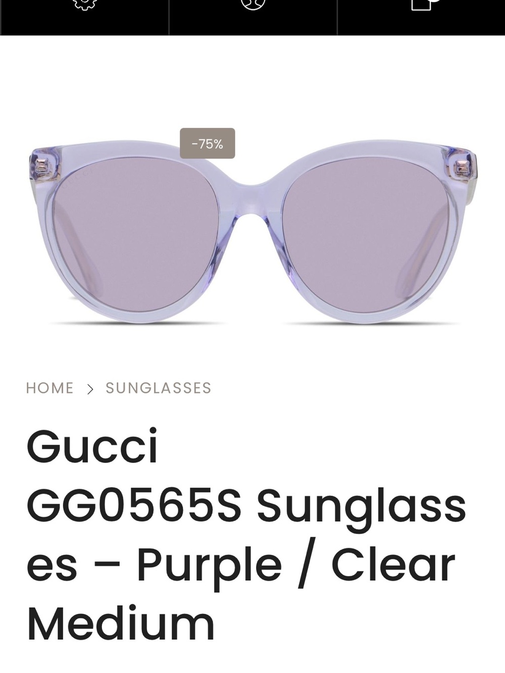 Gucci Purple & Clear Round Sunglasses